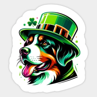 Greater Swiss Mountain Dog Celebrates Saint Patrick's Sticker